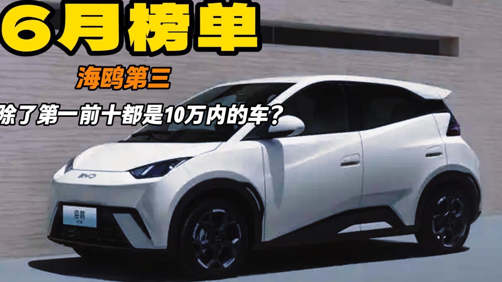 6月榜單 Model Y問鼎冠軍 其他前十排名都是10萬內(nèi)車