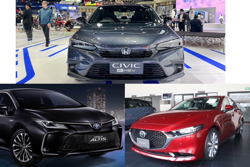 สงครามระหว่าง Sedan C-segment ในไทย: Honda Civic RS ปะทะ Toyota Corolla Altis ปะทะ Mazda 3