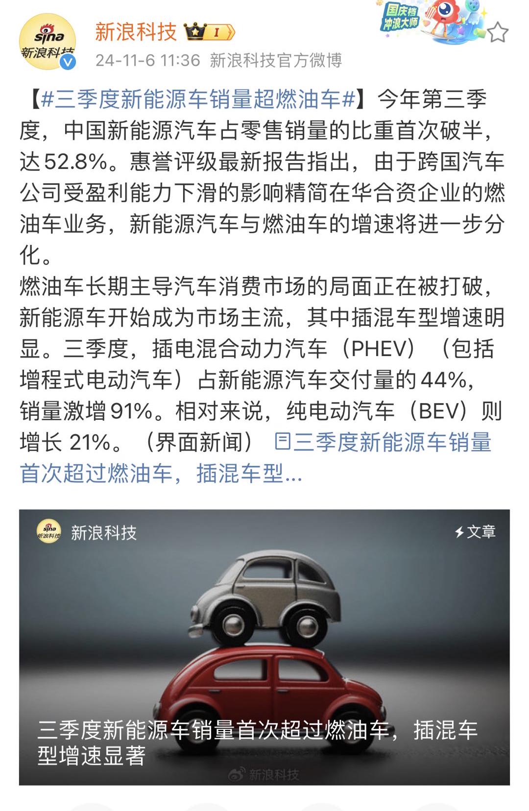 “不讲武德”？中国新能源车渗透率超过50%！