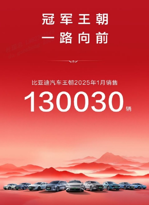 中国销冠，比亚迪1月销量超30万辆，出口量飙升83.4%