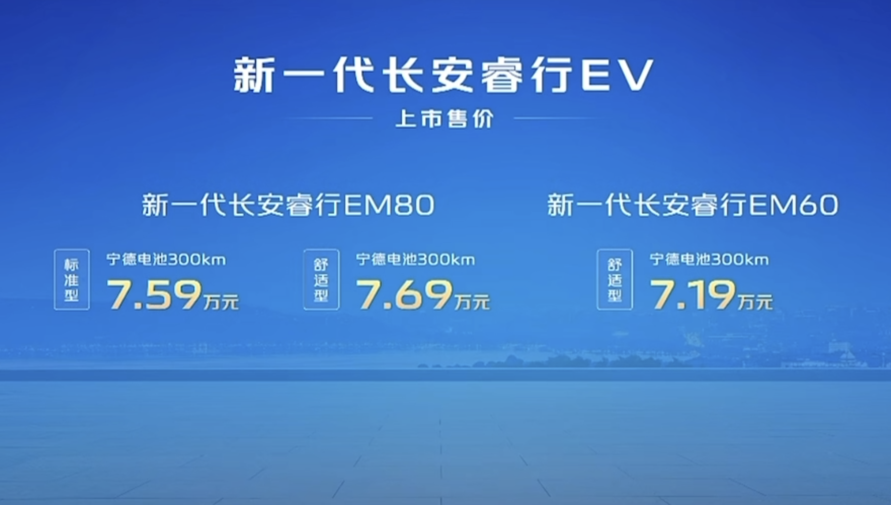 7.19万起宁德时代电池、300km续航，新长安睿行EV上市