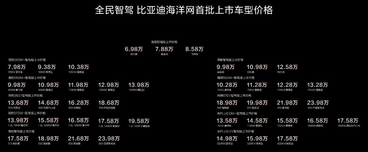 详细解读比亚迪海洋网智驾版新车 6.98万起是虚晃一枪？