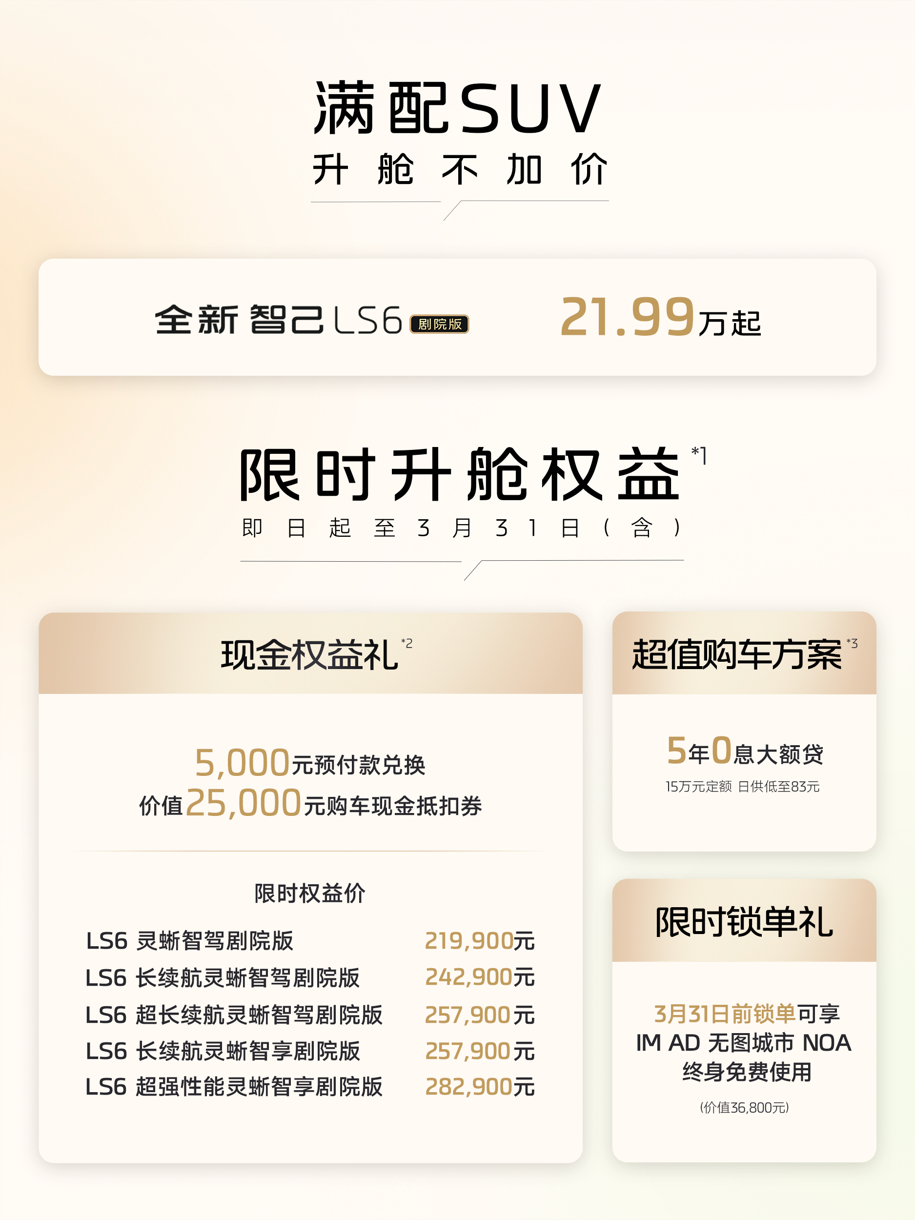 升舱不加价！全新智己LS6剧院版上市，21.99万起售