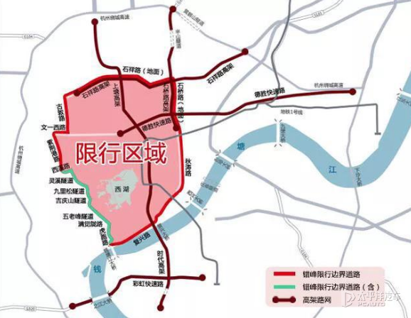 2,外地牌照限行区域有主城区以下地面道路外围可通行留祥路—石祥路