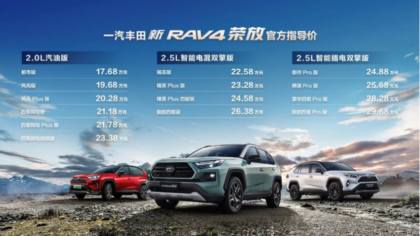 一汽丰田新RAV4荣放野性上市 售价17.68万元起