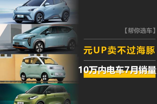 10万内电车7月销量：海鸥第1，元UP卖不过海豚？